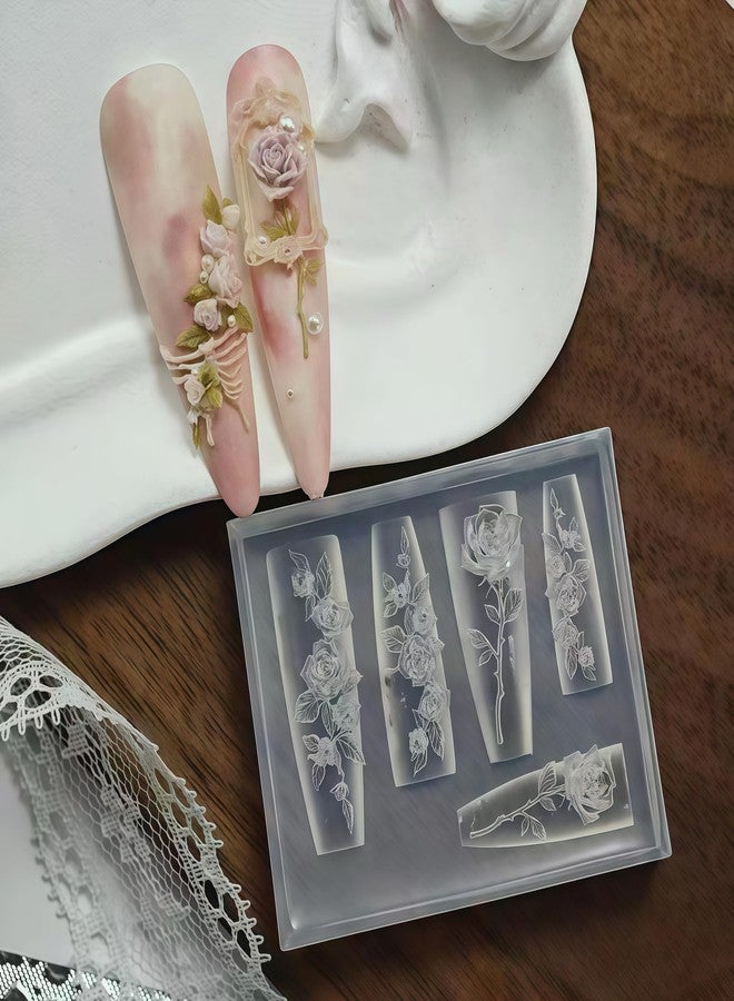 BHCCXZ 3D Flower Gel Nail Art Mold Arts Resin Rose Molds for Accessories Supplies Petal Silicone Tools Grace Nails Style - Image 2